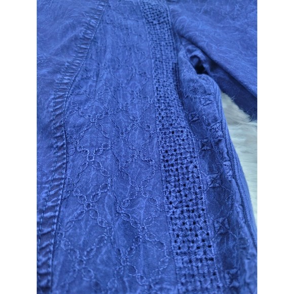 [421] Mind Set Blue Distressed Jacket - Picture 5 of 9